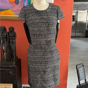 Tory Burch Black and Gray Tweed Dress